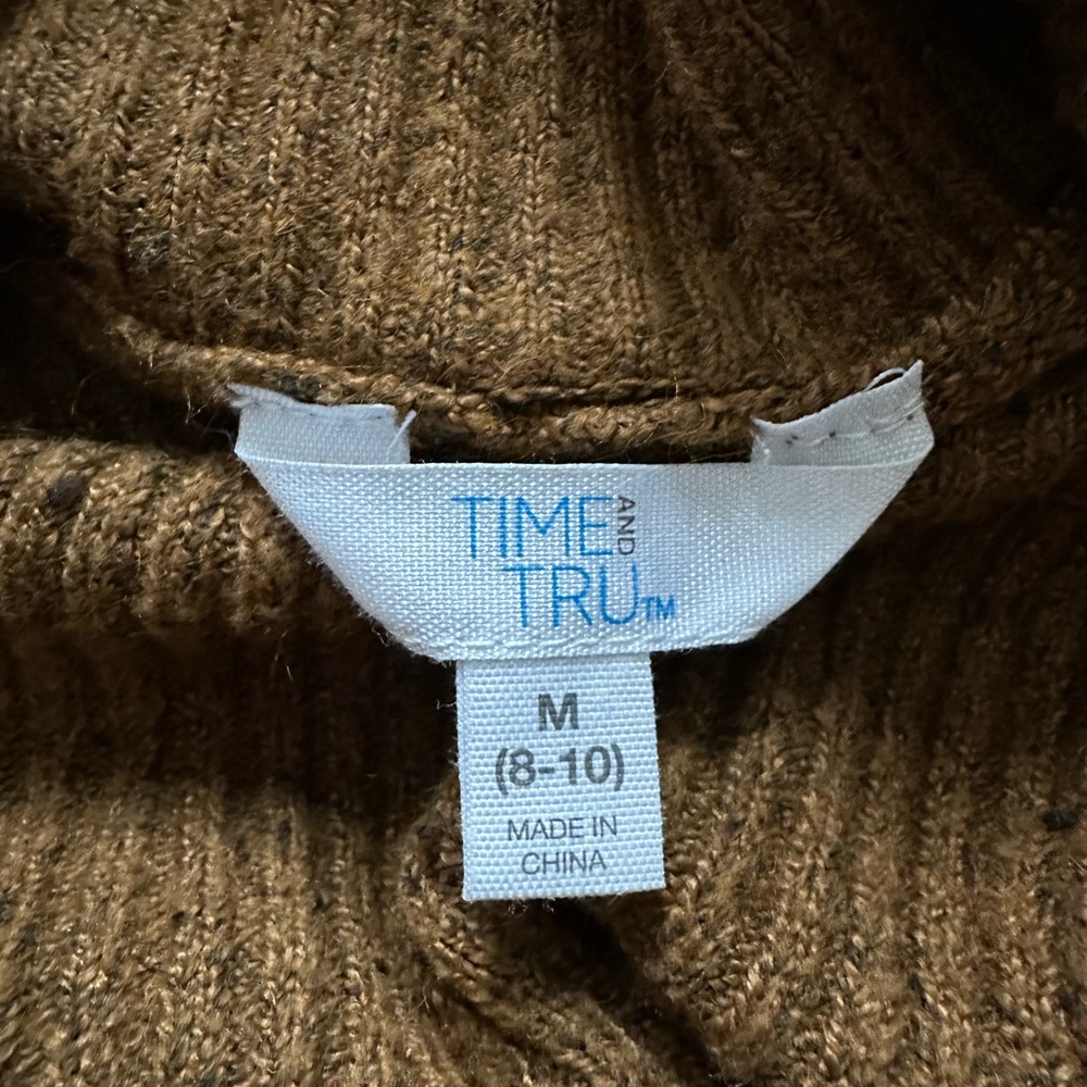 Time And Tru Women’s M (8-10) 3/4 Sleeve‎ Brown Cowl Neck Sweater | SKU 0226 - Picture 6 of 8